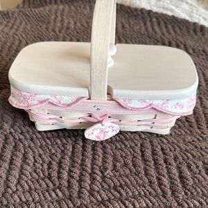 Longaberger Pink and Cream Basket
